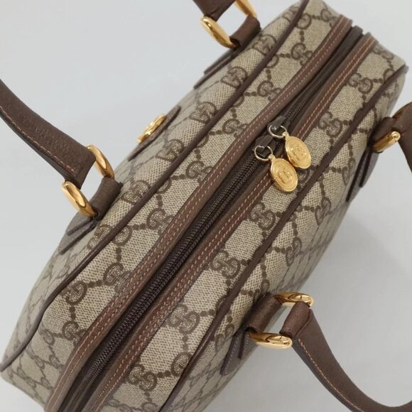 GUCCI GG Supreme Hand Bag PVC Beige Gold 000 58 6090 Auth SW1472 - Picture 6 of 16